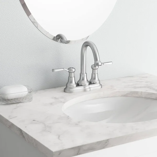 Worth 4 in. Centerset 2-Handle Bathroom Faucet in Vibrant Brushed Nickel
