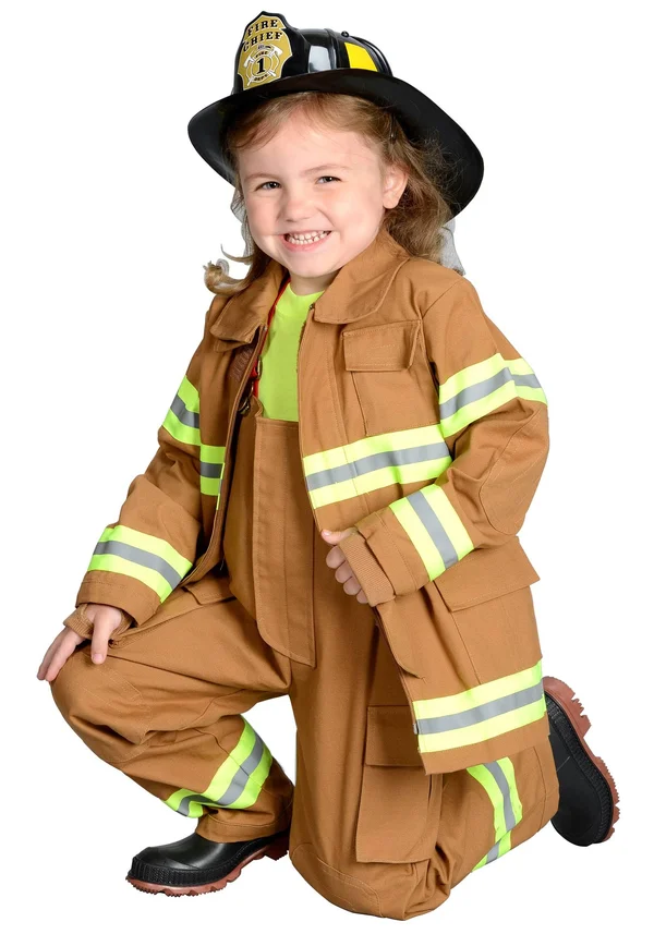 Aeromax Toys Fire Fighter Cotton Suit, Brown, L