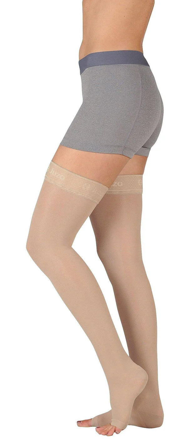 Juzo Basic 30-40 mmHg Thigh High w/ Silicone Top Band IV - Regular, Beige