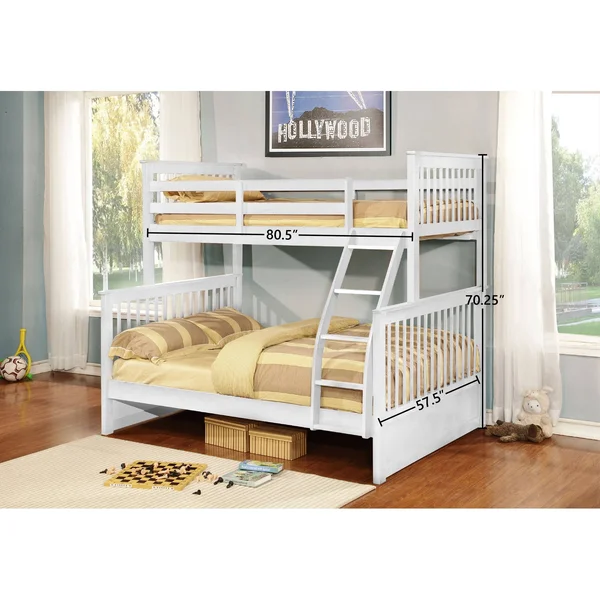 Carthew Convertible Twin Over Full Bunk Bed (Optional Storage or Trundle) - Bed + Trundle - Charcoal
