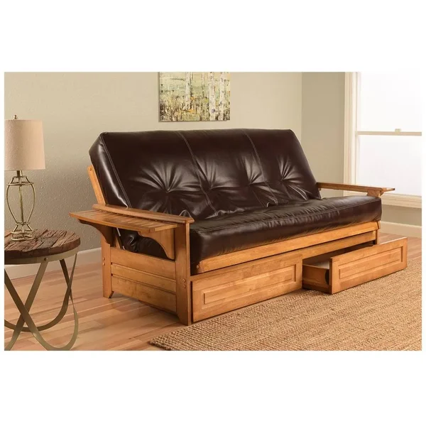 Kodiak Phoenix Frame-Butternut Finish-Oregon Trail Java Mattress-Storage Drawers