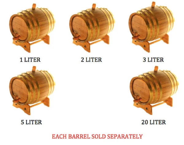 American Oak Barrel Gold (Brass Hoops) - Age Whiskey, Beer, Wine, Bourbon, & More - 3 LITER or .80 Gallon