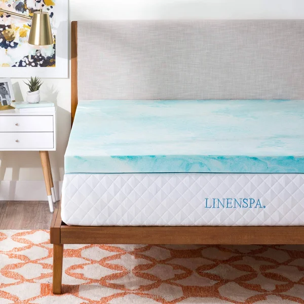Linenspa 3 inch Gel Swirl Memory Foam Topper - California King