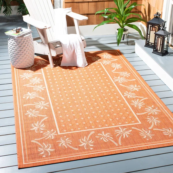 Safavieh 8& x 11& Courtyard CY5148A Rust, Sand Rug