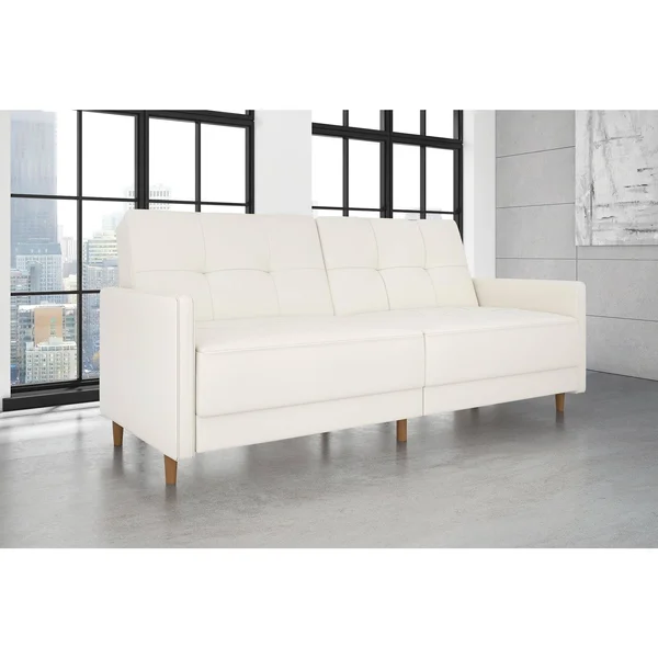 DHP Andora Coil Convertible Futon Couch - White