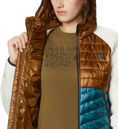 Mountain Hardwear Women's Altius Hybrid Hoody - Xs - Golden Brown