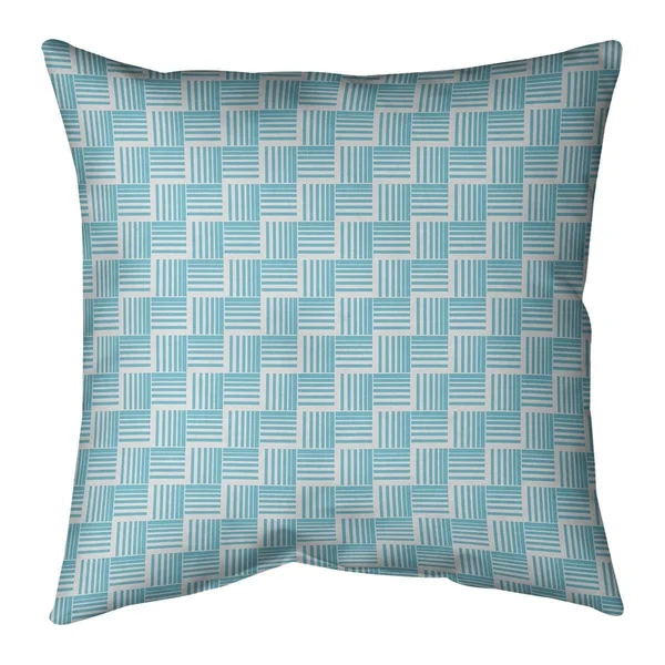 Cool Tones Classic Basketweave Stripes Throw Pillow - 20 x 20 - Black - Linen