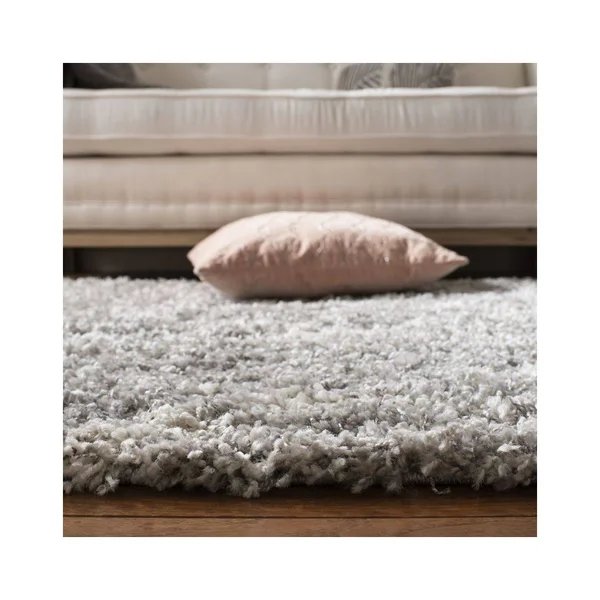 Safavieh PLX434F-3 3 x 5 ft. Pro Lux Shag Rectangle Area Rug Grey & Cream