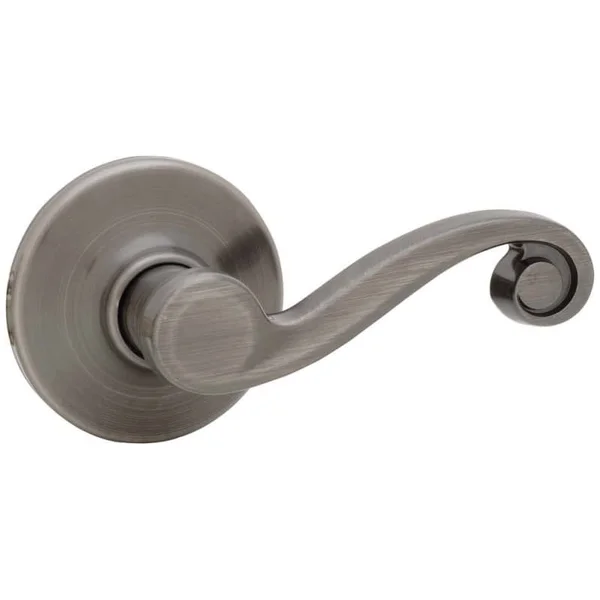 Kwikset 967LL-LH-S Lido Lever Left Hand Double Cylinder Interior Pack with Smart Antique Nickel