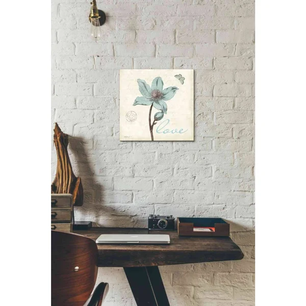 Epic Graffiti 'Touch of Blue IV - Love' by Katie Pertiet, Canvas Wall Art, 26 inchx26 inch, Size: 26 x 26