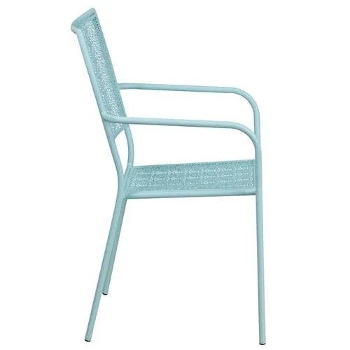 Flash Furniture Indoor-Outdoor Steel Patio Arm Chair with Square Back