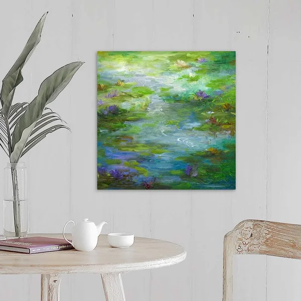 Water Lily Pond 1 - Canvas Wall Art, 20x20, Great Big Canvas