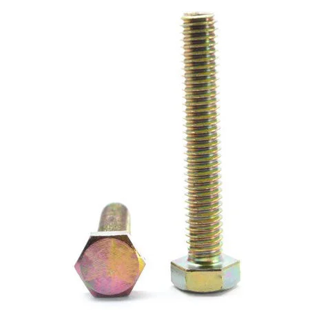 1/4-20 x 3 Coarse Thread Grade 8 Hex Tap (Full Thread) Bolt Alloy Steel Yellow Zinc Plated Pk 250