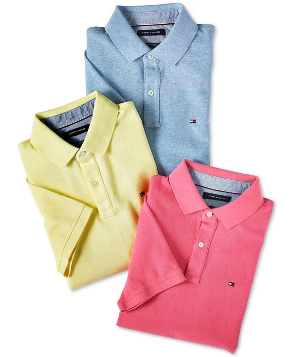 Tommy Hilfiger Men's Custom Fit Ivy Polo, Created for Macy&s - Pebble Pink