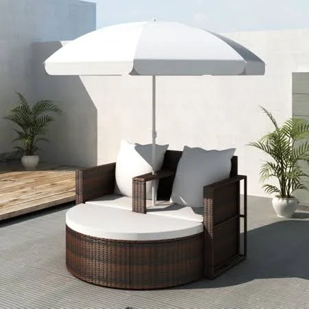 VidaDeals Outdoor Daybed - Brown