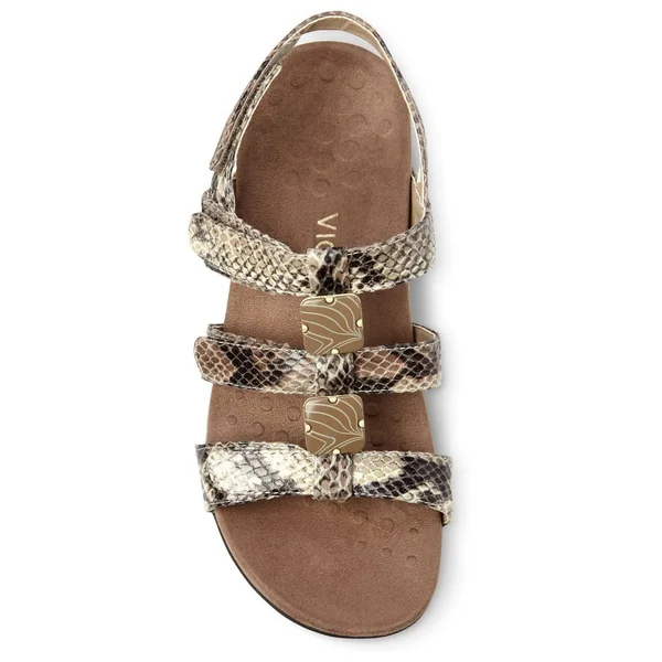 Vionic Women's Amber Adjustable Sandal Natural Snake 7, M