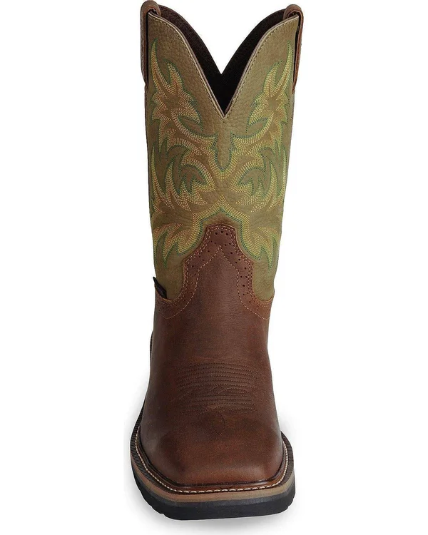 Justin Men's Stampede Driller Brown Work Boots - Steel Toe