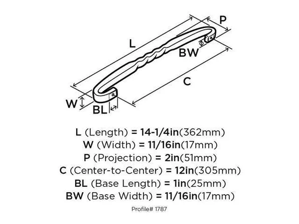 Amerock BP1787ORB inspirations Oil-Rubbed Bronze 12x22 Appliance Pull