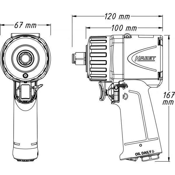 Hazet 9012MT Pneumatic Impact Wrench - 1/2x22