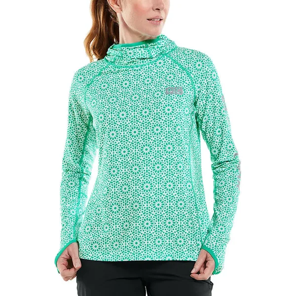 Coolibar Women's Paros Sailing Hoodie - Shirts for Women, Green, XX-Large