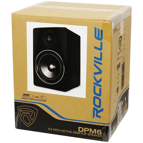2 Rockville DPM6B Dual Powered 6.5x22 420 Watt Active Studio Monitors+Stands+Pads