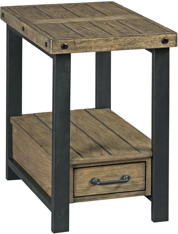 Hammary Hamilton Workbench Rustic Chairside Table