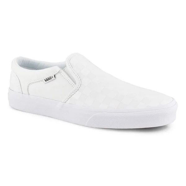 Vans Asher White/Checkerbroard Men's Shoes, Size: 7.5