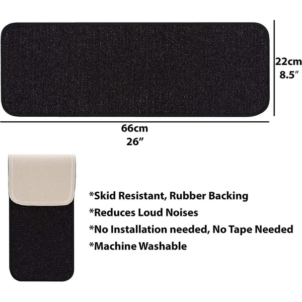 Beverly Rug Indoor Non Slip Carpet Stair Treads 8.5x22x 26x22 Solid Colors - Set of 13 - Grey