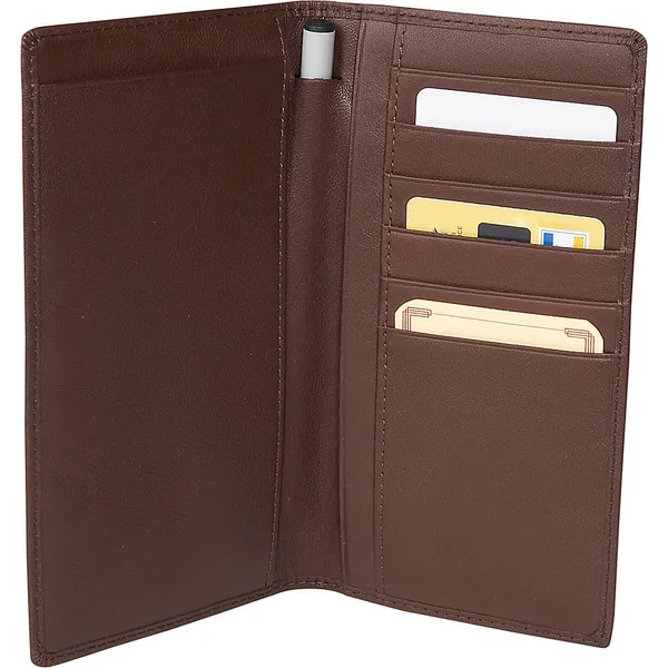 Royce Leather Checkbook & Secretary Black