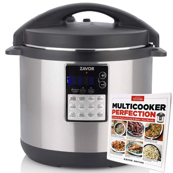 Zavor Lux Edge 8-Qt. Cooker with Cookbook, Silver