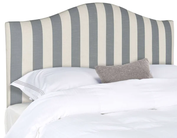 Safavieh MCR4619W Connie Grey/White Stripe Headboard Full