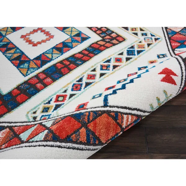 Nourison Tribal Decor Area Rug - White, 7&10x22 x 10&9x22