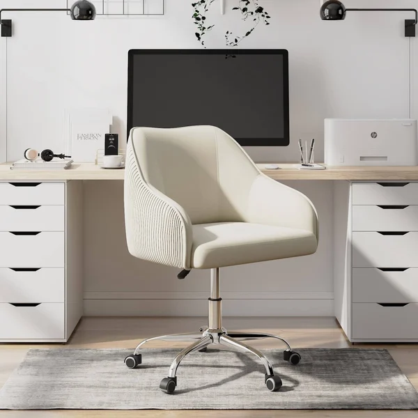 Kinzie Task Chair Gold Flamingo Upholstery Color: Navy Blue
