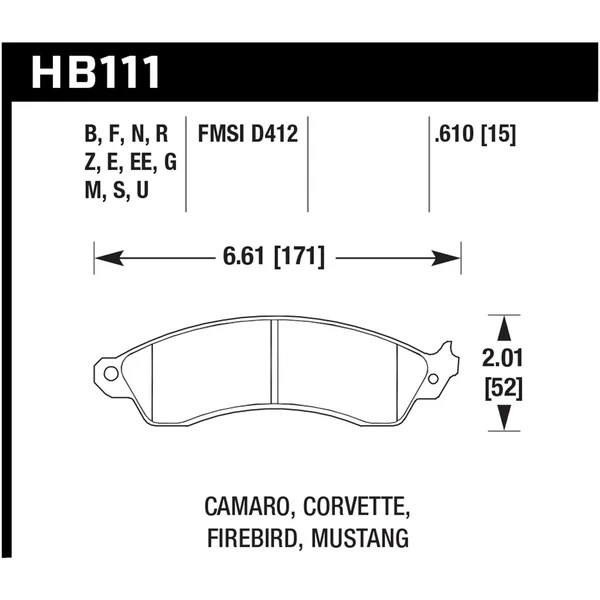Hawk Performance Ceramic Brake Pads HB111Z.610