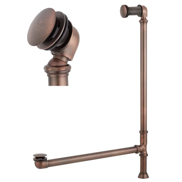 Signature Hardware 921385-425 Pop-Up Tub Drain with Swivel Head and Press and Seal Overflow - 4-1/4x22 Thread Oil Rubbed Bronze