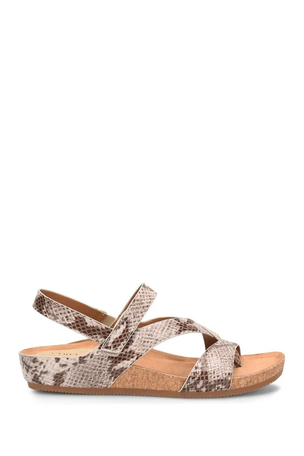 Women's Eurosoft Gianetta Wedge Sandal - Brown Snake Print - Size 7.5