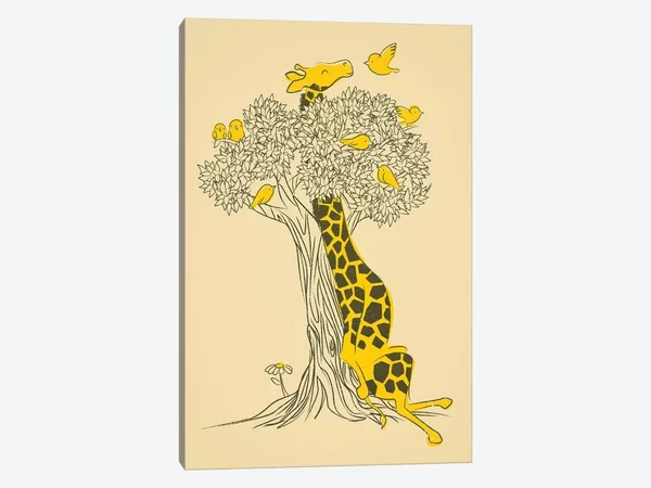 Jay Fleck Canvas Art Prints - Friends in High places ( Animal Art > wildlife > Giraffes art)