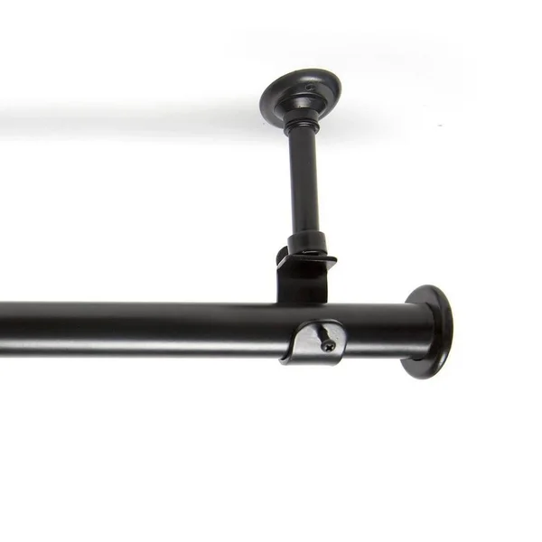 Roomdividersnow 56in-108in Hanging Curtain Rod with Brackets, Black, Size: 56-10