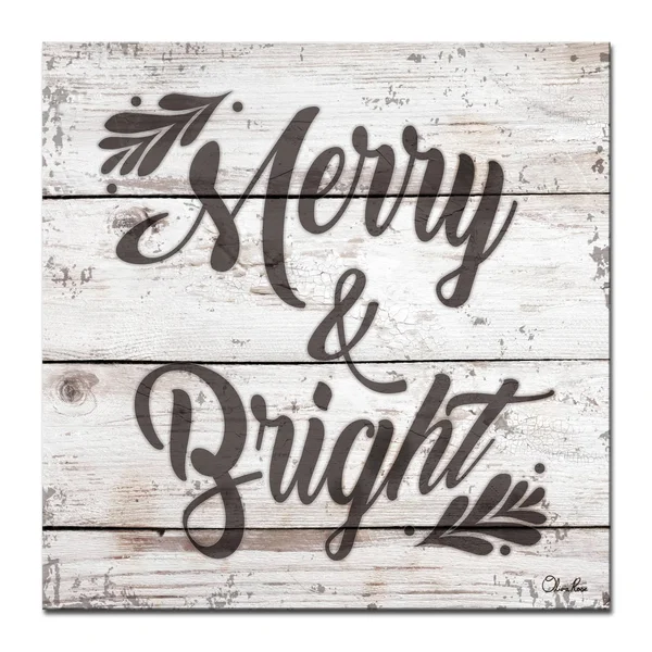 Brown and Gray Merry Christmas Wrapped Square Wall Art Decor 12x22 x 12x22