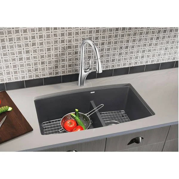 Blanco 441315 Performa Truffle Undermount Double Bowl Silgranit Kitchen Sink