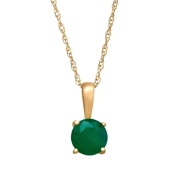 1/2 ct Natural Green Mystic Topaz Pendant Necklace in 10kt Yellow Gold, 41cm