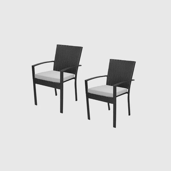 Rolston 2pk Outdoor Replacement Dining Chair Cushion Set Linen - Haven Way