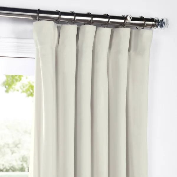 Exclusive Fabrics Signature Blackout Velvet 63x22 Length Curtain - 50 x 63 - Silver Grey