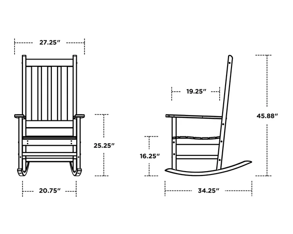 POLYWOOD Vineyard Porch Rocking Chair (Mahogany)