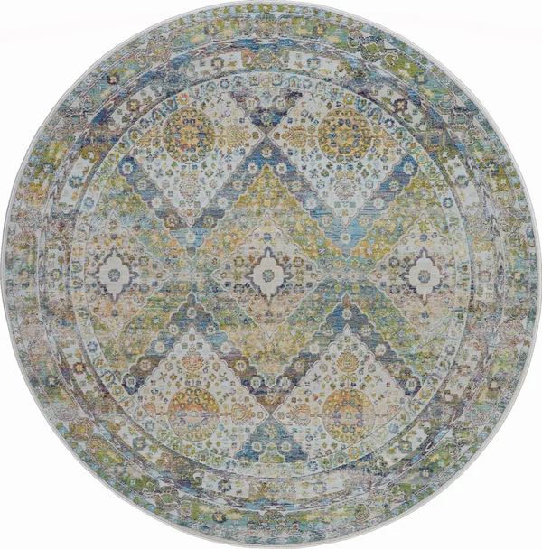 Nourison Ankara Global ANR07 7&10x22 x 9&10x22 Blue - Green Area Rug