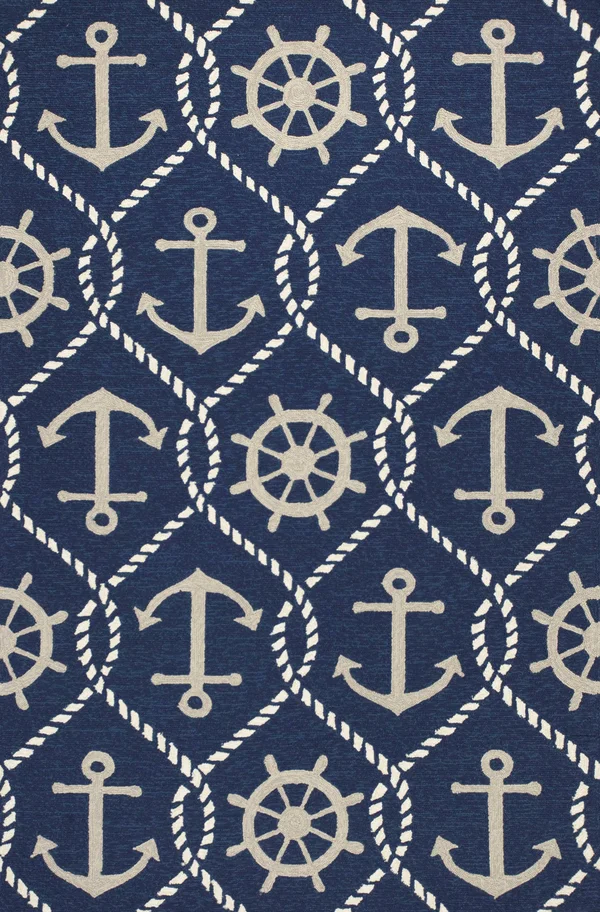 3&3x22 x 5&3x22 UV-Treated Polypropylene Navy Area Rug