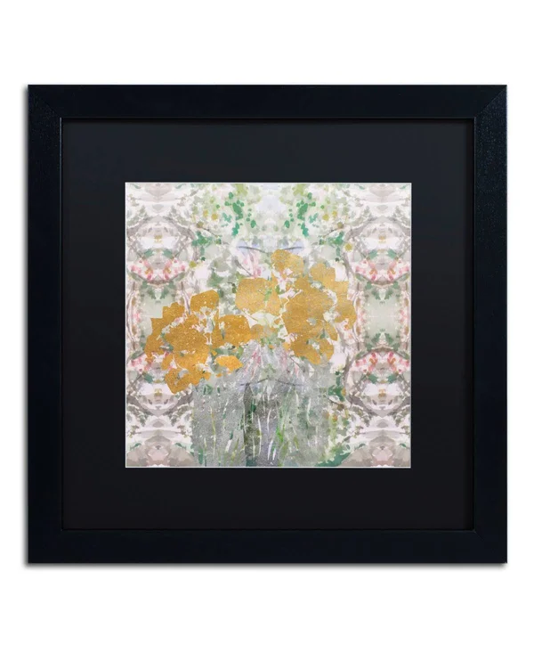 Trademark Fine Art Floral Abstract Canvas Art by Lisa Powell Braun - Black Matte, Black Frame, Size: 16 x 16