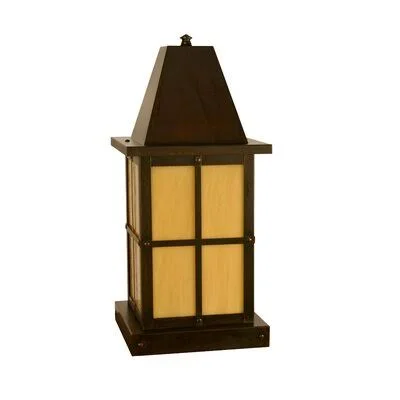 Hartford 1 -Light Hardwired Pier Mount Light Arroyo Craftsman Size: 20.5x22 H x 8x22 W - Finish: Antique Copper, Shade Type: Almo