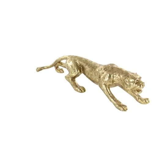 11x22 Gold Polystone Glam Leopard Sculpture by Ivory and Iris - Michaels