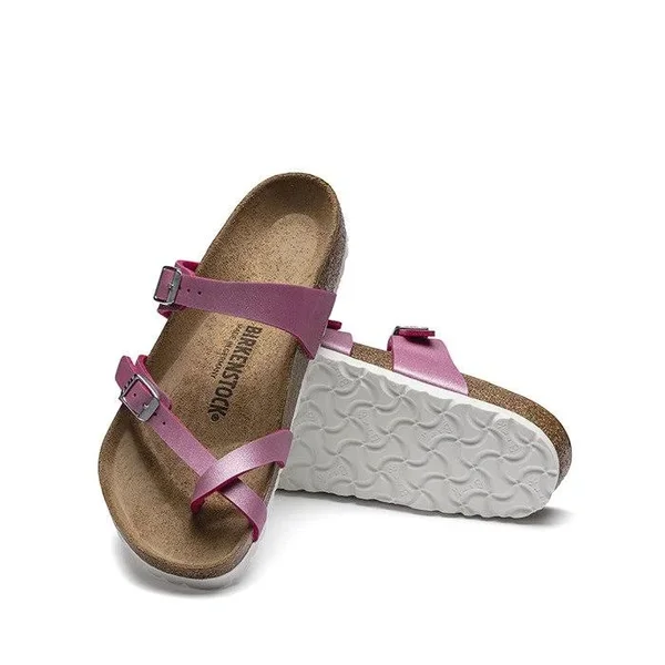 Birkenstock Mayari Birko-Flor Icy Metallic Fuchsia Tulip Thong Sandals